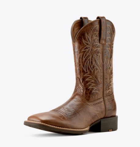 Ariat Men's Sport Wide Square Toe Dark Tan Cowboy Boot