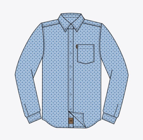 Ariat Men's Classic LS Everything Blissful Blue Medallion Diamond Shirt