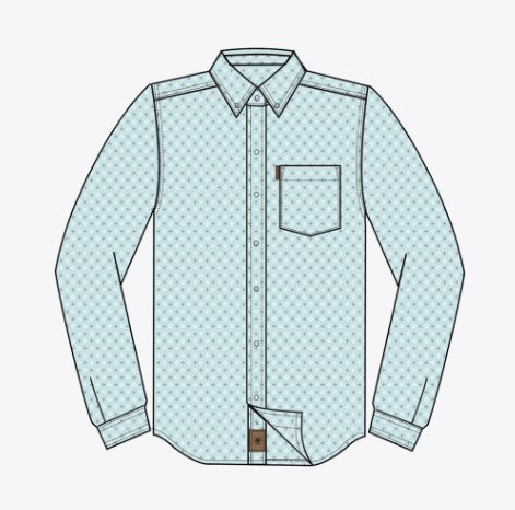 Ariat Men's Classic LS Everything Blue Glow Southwest Crosses Shirt