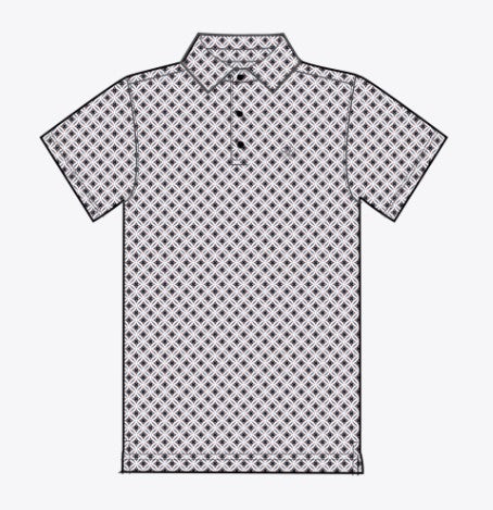 Ariat Men's All Over Print White Geo X Print Polo