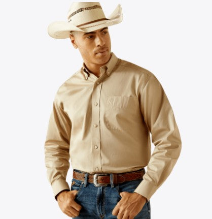 Ariat Men's Lightweight Solid Twill Classic Khaki Shirt