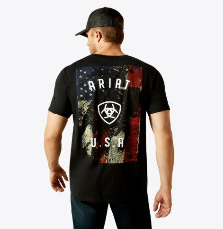 Ariat Men's Faded Bull Black Tee