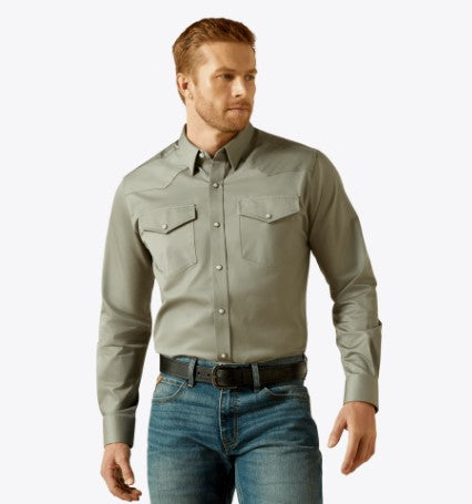 Ariat Men's Solid Grey Twill Shirt