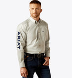 Ariat Men's Team Logo Twill Classic Fit Silver Navy Shirt