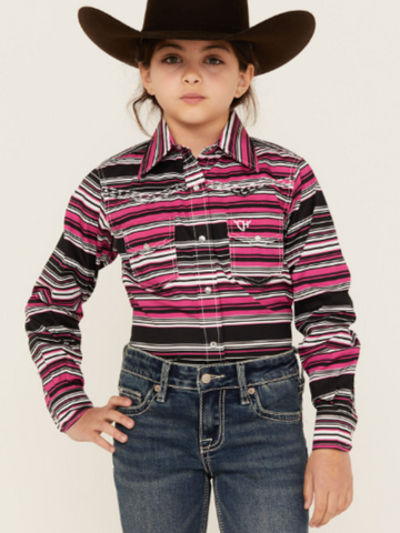 Cowboy Hardware Toddler Beach Serape L/S Hot Pink Shirt