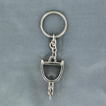 Double S Small Spur Silver Key Ring