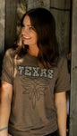 Spirit to a Tee Women's Texas Stitch Brown T-Shirt