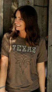 Spirit to a Tee Women's Texas Stitch Brown T-Shirt