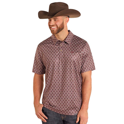 Panhandle Men's SS Aztec Burgundy Polo