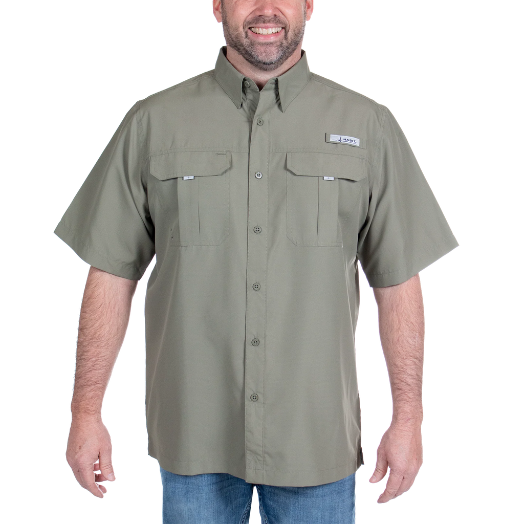Habit Outdoors Men's Deep Lichen Green Fishing Shirt – Corral Western Wear