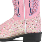 CLEARANCE Old West Children Girl's Pink Glitter Western Boots