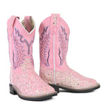 CLEARANCE Old West Children Girl's Pink Glitter Western Boots