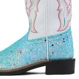 CLEARANCE Old West Children Girl's Turquoise Glitter Western Boots