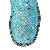 CLEARANCE Old West Children Girl's Turquoise Glitter Western Boots