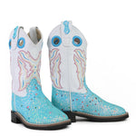 CLEARANCE Old West Children Girl's Turquoise Glitter Western Boots