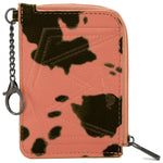 Wrangler Cow Print Mini Zip Pink Card Case