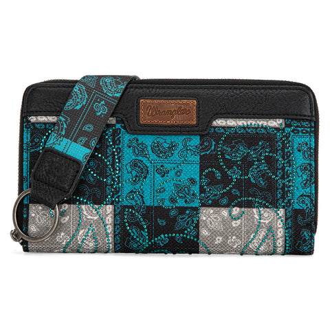 Wrangler Bandana Paisley Print Turquoise Wallet