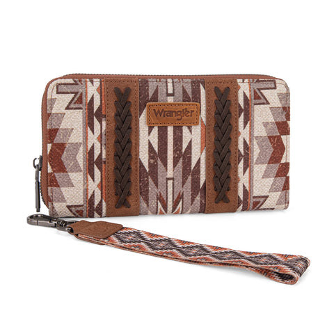Wrangler Southwestern Art Print Brown Wallet