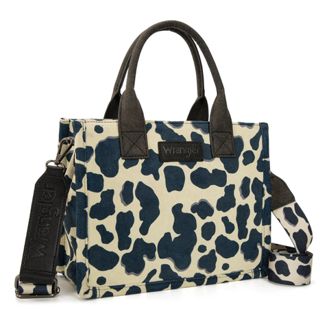 Wrangler Cow Print Concealed Carry Tote Crossbody Black