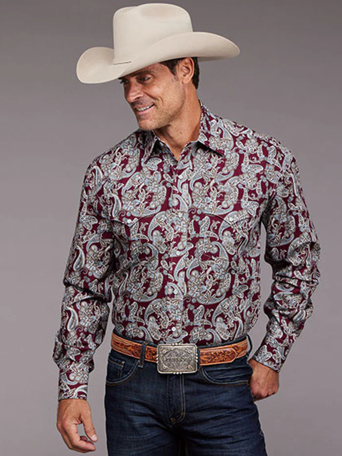 Stetson Men's Country Paisley Wine Shirt – Corral Western Wear