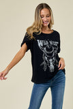 Saints & Hearts Women's Wild West Black T-Shirt