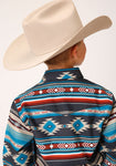 Roper Boy's L/S Horizontal Aztec Blanket Shirt