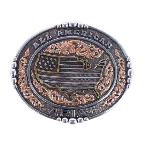 Ariat Oval All American Antique Silver/Gold Buckle