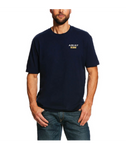 Ariat Men's Rebar Cotton Strong Logo Navy S/S Shirt