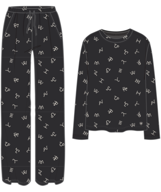 Ariat Women's Dreams Cattle Brand Black Pajama Set