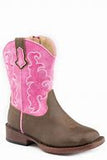 Roper Toddler Girls Brown/Pink Boots