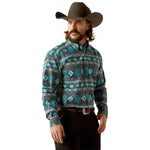 Ariat Men's Prescott Classic Fit Teal Shirt