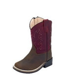 CLEARANCE Old West Toddler Boy's Dark Brown/Maroon Boots