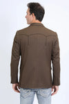 Platini Jeans Men's Brown Western Blazer