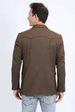 Platini Jeans Men's Brown Western Blazer