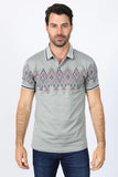 Platini Jeans Men's Aztec Print Gray Polo