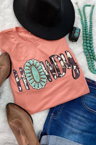 Lucky & Blessed Life Howdy Turquoise Sunset T-Shirt