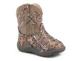 Roper Infant Girls Brown/Aztec Glitter Boots