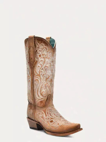 Corral Women's Overlay Distressed Camel Boots