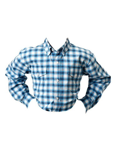Roper Boy's Plaid Blue Shirt