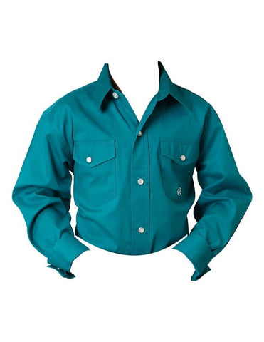 Roper Boy's Solid Blue Shirt