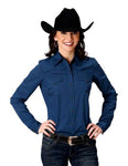 Roper Women's L/S Solid Blue Shirt