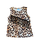 Shea Baby Girl Leopard Suede Fringe Onesie/Top