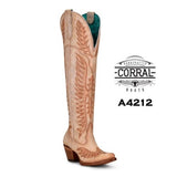 Corral Women's LD White Embroidery Tall Boots