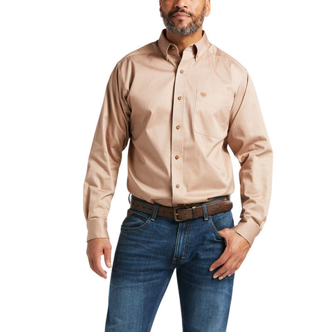 Ariat Men's Solid Twill Khaki Shirt