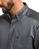 Ariat Mns Team Logo Twill Quiet Shade Shirt