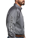 Ariat Mns Team Logo Twill Quiet Shade Shirt