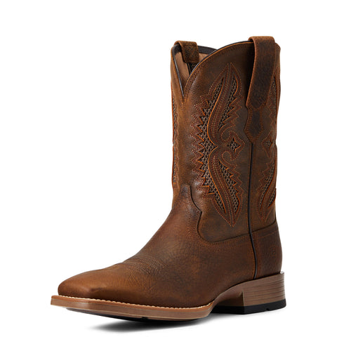 Bota Tipo Rodeo Oval Hombre Marca Justin Color Waxy Brandy