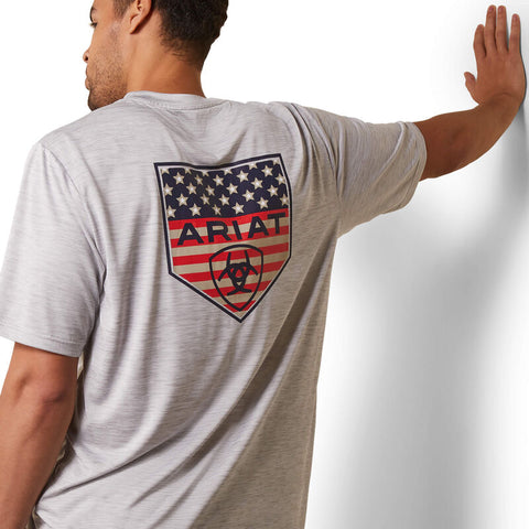 Ariat Men's Charger Shield Echo Grey T-Shirt