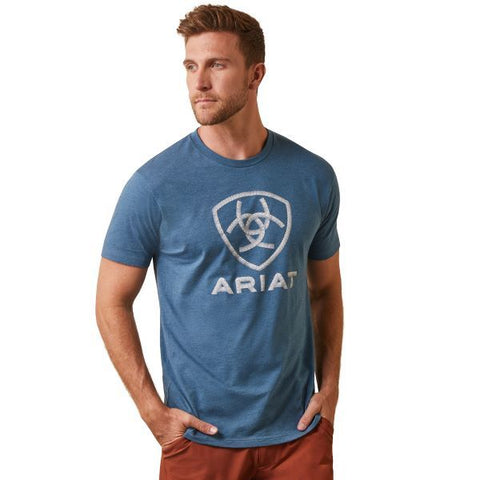 Ariat Men's Steel Bar Logo Steel Blue Heather T-Shirt