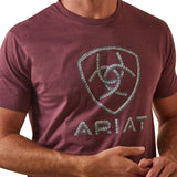 Ariat Men's Steel Bar Logo Burgundy Heather T-Shirt